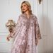 Muslim Women's Robe Embroidered Cloth Printed Diamond Studded Long Skirt Dress Abayas_ecoleips.com