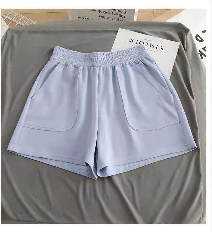 Women's Clothing Sports Shorts High Waist Loose Slim Wide Leg Pants Solid Color Cotton Casual Pants_ecoleips.com