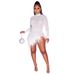Women's Clothing Sexy Mesh Hot Diamond Bubble Bead Feather Dress_ecoleips.com