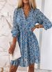 Women's Clothing Floral Dress Short Sleeved Dress_ecoleips.com