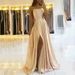 Women's Clothing Long Dress Slim Off Shoulder Prom Host Formal Dress Simple Sexy Slit_ecoleips.com