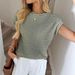 Women's Clothing Round Neck Pullover Short Sleeve Top Two Tone Knitted Summer New Arrival_ecoleips.com