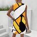 Women's Elegant V Neck Sleeveless Dress Summer Geometric Print Fashionable Clothing Maxi Mini Dress_ecoleips.com
