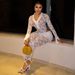 Women's Clothing Sheer Lace Jumpsuit & Blazer Set – Long Sleeve Mesh Bodysuit With Flared Sleeves (5 Sizes, Poly-Spandex Blend, Russian-Inspired)_ecoleips.com