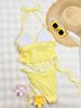 Women's Clothing Sexy Two Piece Swimsuit European American Style Yellow Stylish Bikini For Hot Spring Beach Vacation Women's Clothing_ecoleips.com
