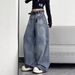 Women's Sweet Cool Embroidered Curved Blade Jeans Loose Fit Slimming Wide Leg Floor Length Trousers Autumn Design_ecoleips.com