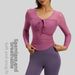 Women's Clothing Mesh Yoga Top Long Sleeve Slim Fit Fixed Cups Women's Sports Fitness Sweatshirt For Formal & Casual For Women_ecoleips.com