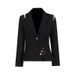 Commuter-style Blazer 2026 Spring New Fashion V-neck With Unique Pin Design Slim-fit Small Suit Jacket_ecoleips.com