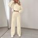 Women's Solid Color Two Piece Set Pullover Sweatshirt & Casual Pants Autumn/Winter Combo European & American Fashion Bestseller_ecoleips.com