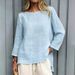 2026 Cross-Border Foreign Trade Clothing Independent Site Spring New Solid Color Floral Loose Long-Sleeve Top_ecoleips.com