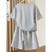 Plus Size Women's Fashion Set Short Sleeve T-Shirt And Shorts Simple Sporty Casual Two Piece Set New_ecoleips.com