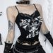 Women's Cross-Over Chain Camisole Top Personalized Letter Print Bat Style European American Summer 2024 New Arrival_ecoleips.com