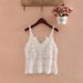 Elegant Hollowed-Out Multi-Color Beach Crochet Lace Camisole, Vacation Style Ethnic Top, Summer Outerwear Tank Top_ecoleips.com