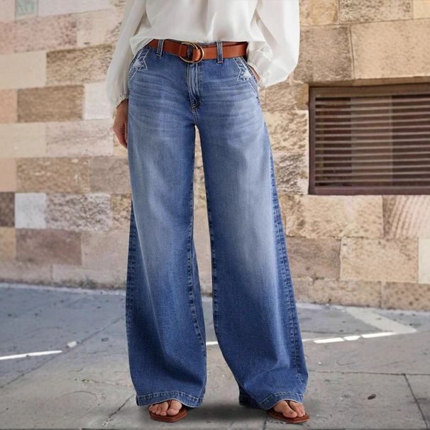 Women's Clothing Retro Wide Leg Jeans Spring New Long Straight High Waist Casual Pants For Women_ecoleips.com