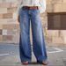 Women's Clothing Retro Wide Leg Jeans Spring New Long Straight High Waist Casual Pants For Women_ecoleips.com