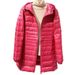 Women's Lightweight Down Jacket With Hood, Slim Fit Long Coat, Ultra-Thin Warm Winter Outerwear For Plus Size (M-7XL, Multiple Colors)_ecoleips.com