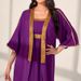 XQY Spring Summer Women's Muslim Fashion Sequin Ribbon Set Dress_ecoleips.com