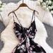 Elegant Floral Print Midi Dress for Women Summer 2025 Style Fashionable Full Skirt Sophisticated Youthful And Flattering_ecoleips.com