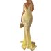 European And American Women's V-Neck Backless Slim Fit Sequined Fishtail Dress Long Skirt Independent Station 8106 Sexy Sling_ecoleips.com