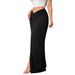 Voya Women's High-end Elegant Half Skirt 2026 Spring/summer New High Waisted Slit Mid Length Skirt_ecoleips.com