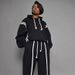 Women's Clothing Trendy Two-Way Convertible Hooded Top & Drawstring Pants Set - Sleeveless/Long Sleeve, Color Block Design (Black/White, Black/Grey)_ecoleips.com