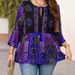 Women's Clothing Cross-border Bohemian Print Design Sweetheart Neckline 3/4 Sleeve Top_ecoleips.com