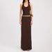 Summer Knitwear Set Halter Neck Camisole Top And Ribbed Knit Long Skirt Style Spring Summer New Arrival_ecoleips.com