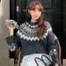 girl Cross-Bord Real Shot Wint Korean Style Atmosphe Fair Isle Christmas Round Neck Cashme Blend Thickened Warm_ecoleips.com