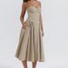 Women Sexy Spaghetti Strap All‑Over Print Slim Fit Elegant Midi Dress Casual Party Evening Outfit_ecoleips.com