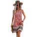2026 European And American Summer New Elegant U-neck Floral Print Sleeveless Midi Dress With Belt_ecoleips.com