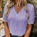 Women's Clothing Summer New Solid Color Short Sleeved Hollow Shirt_ecoleips.com