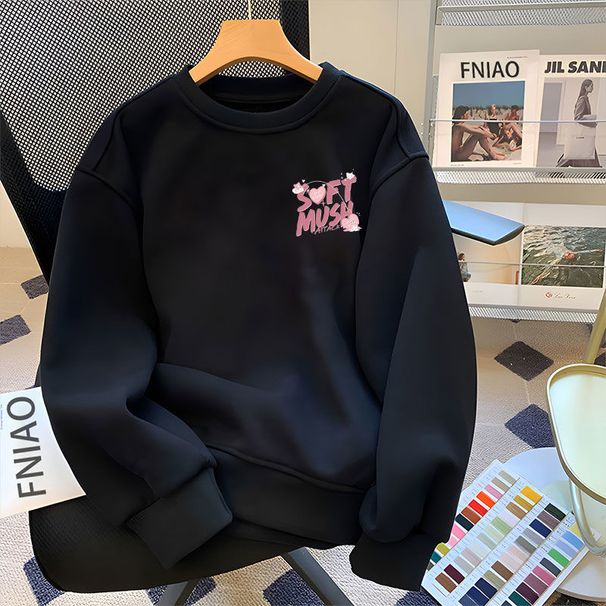 FW25 Matching Couple Cotton Crew Neck Sweatshirt - His & Hers_ecoleips.com