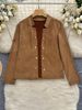 Womens Lightweight Polyester Fiber Faux Suede Linen Casual Jacket – Machine Washable Spring/Autumn Outerwear/Top._ecoleips.com