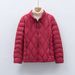 Pinghu Chixin 90 National Standard Autumn Winter New Lightweight Down Jacket Wave Pattern Women's Stand Collar Coat_ecoleips.com