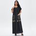 Summer Short-sleeved Long Robe Muslim Middle Eastern Dubai Clothing Dress Cross-border Plus Size Women's Wear_ecoleips.com