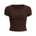 Juyitang Striped Sports T-Shirt For Women New Breathable Fitness Short Sleeve Summer Slimming Yoga Top_ecoleips.com
