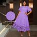 plus Size Women's Floral Lace Embroidered Dress Elegant Mesh Midi Gown with Waist Tie Breathable A-Line Special Occasion Party Dress_ecoleips.com