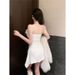 Sexy Shoulderless Pleated Slim Fit Dress Nightclubs Beach Parties Chic Strapless Irregular Puffy Dress Women Summer Evening Gown_ecoleips.com