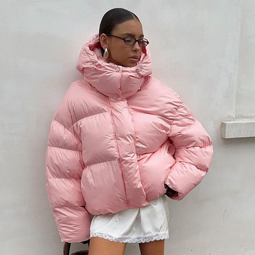 girl Girl Cross-Border Pink Hooded European And American 2025 Winter New Thickened Puffer Warm Cotton Jacket_ecoleips.com