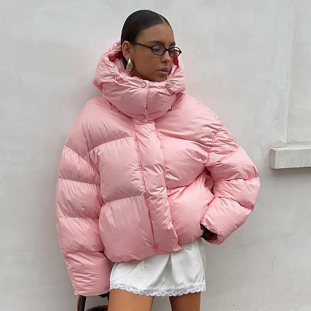girl Girl Cross-Border Pink Hooded European And American 2025 Winter New Thickened Puffer Warm Cotton Jacket_ecoleips.com