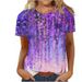Women's Clothing New Round Neck Women's Round Neck Short Sleeve Letter 3 Printed Women's Shirt Casual Floral Printed Clothes_ecoleips.com