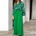 2023 Women's Spring Printed Shirt Elegant and Wide Leg Pants Fashion Casual Set_ecoleips.com