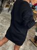 Oversized Knit Sweater Dress With Pockets – Long Sleeve, A-Line Casual Tunic (Black/Pink/White/Beige, S-XXXL)_ecoleips.com