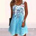 Women's Casual A-Line Dress With 3D Print | Sleeveless U-Neck Sundress | Plus Size Available | Breathable Polyester | Office To Weekend Wear (S-XXXL)_ecoleips.com