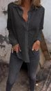 Ladies' Shirts Spring And Summer Hollow Printing Loose Button Grid Fashion Tops Women's Shirts_ecoleips.com