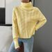 Diyun European And American Casual Solid Color Knitted Long Sleeve Sweater Women's Fashion 2025 Autumn_ecoleips.com
