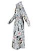 Women's Clothing Temperament Printed Single Breasted Slit Shirt Long Dress_ecoleips.com