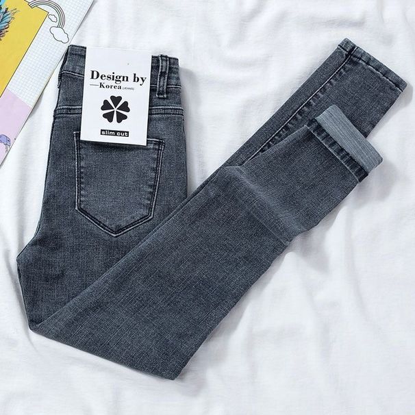 Women's Clothing Women's Slim Fit High Waisted Jeans New Nine Point Pencil Pants Autumn_ecoleips.com