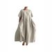Aria Basics Aria Basics Spring Summer European And American Independent Station Large Swing Dress Cross-border Women's Clothing Cotton Linen_ecoleips.com