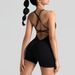 Aria Basics Aria Basics Cross-Border European And American Style Vest Yoga Shorts Sexy Bodycon One-Piece New Sports Bodysuit_ecoleips.com